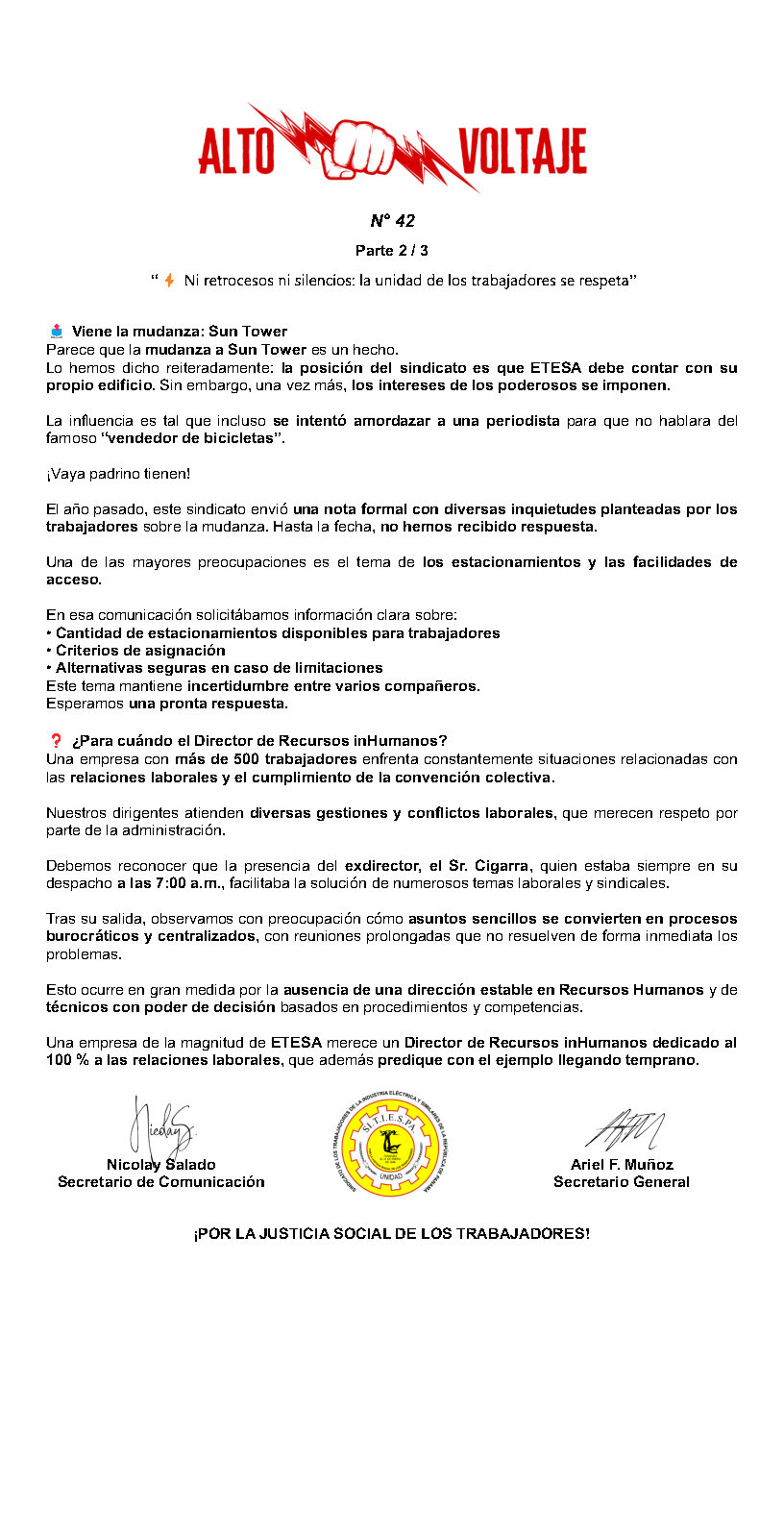 Boletín Alto Voltaje Nº42 Página 2