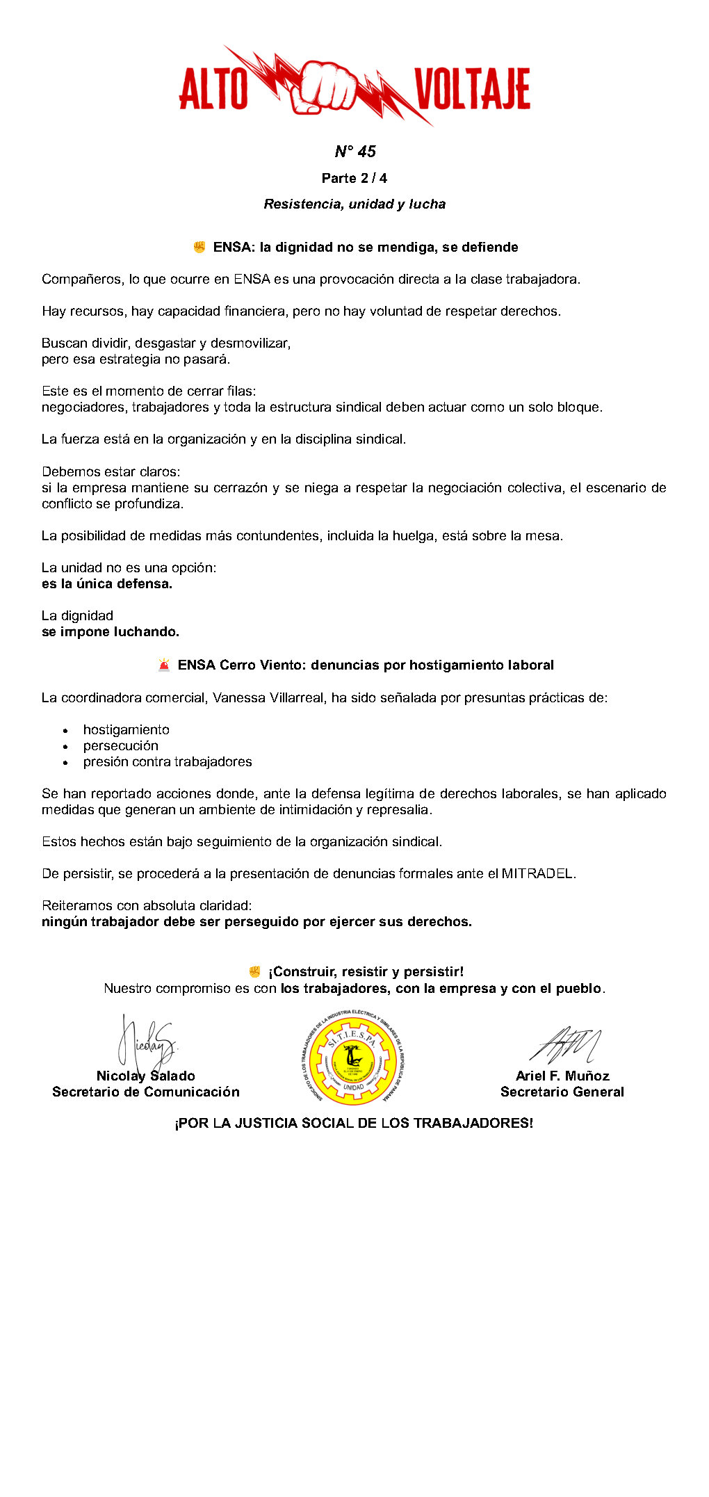 Boletín Alto Voltaje Nº45 Página 2