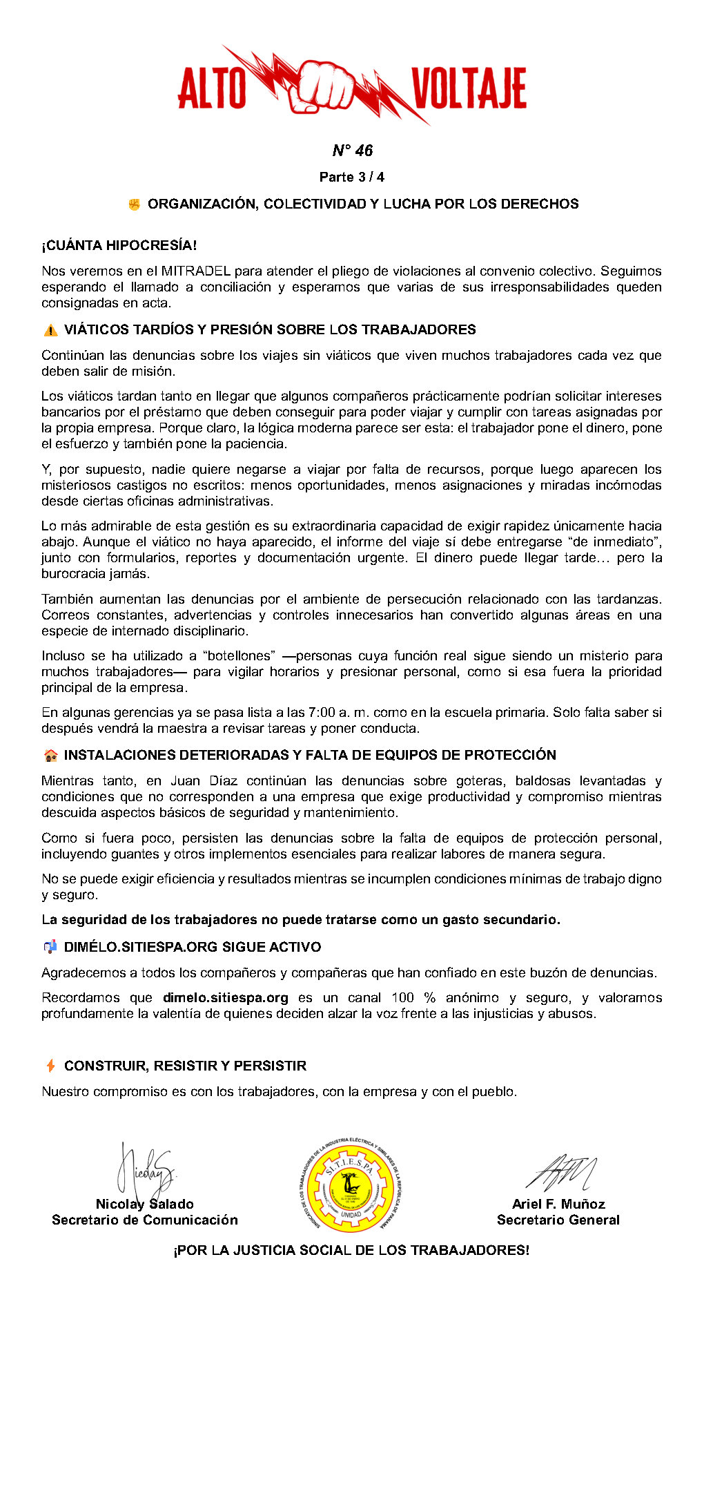 Boletín Alto Voltaje Nº46 Página 3